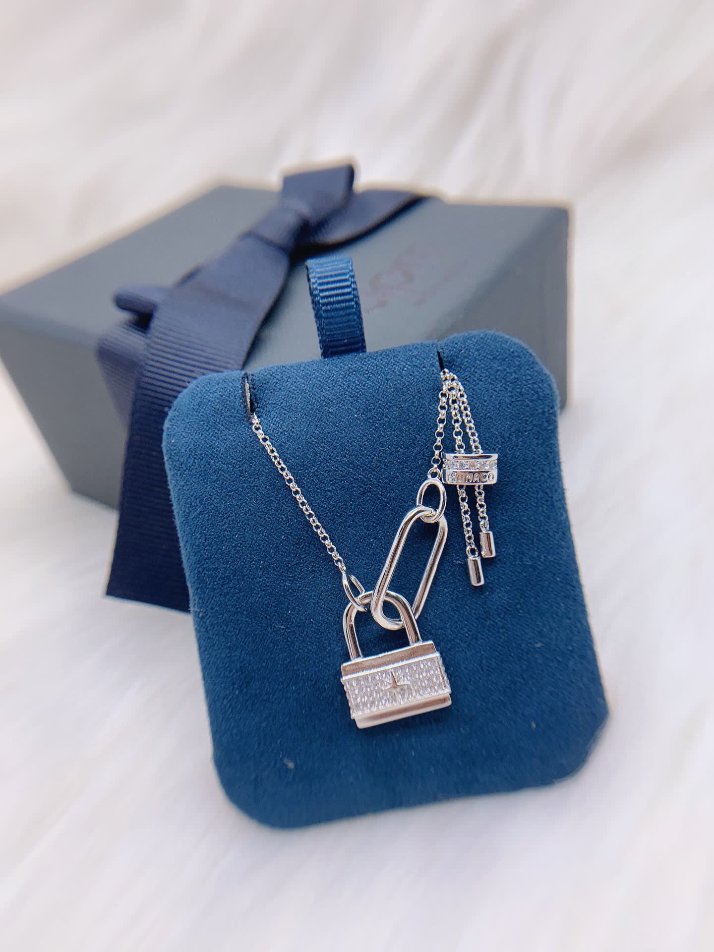 APM Monaco Monaco Silver Lock Pendant Necklace